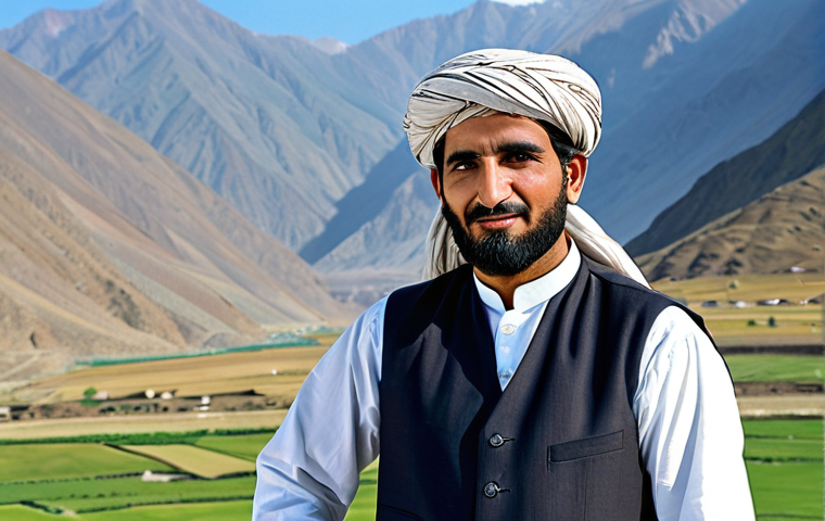 파슈툰족의 전통과 삶 - A professional family-friendly photograph of a Pashtun man in traditional clothing (shalwar kameez a...