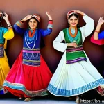 Home 18 전통 아프가니스탄 춤 아타나 - A vibrant scene of traditional Afghan dance from western Afghanistan, featuring a group of dancers i...